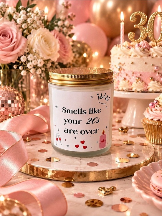 Amazon Other - 30th Birthday Candle Jar in Pink & White